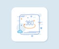 360 degree line icon. Full rotation sign. VR technology simulation. Vector Royalty Free Stock Photo