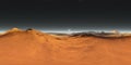 360 degree Martian landscape panorama, Mars sunset, environment HDRI map. Equirectangular spherical projection Royalty Free Stock Photo