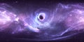 360 degree massive black hole panorama, equirectangular projection, environment map. HDRI spherical panorama. Space background wit Royalty Free Stock Photo