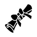 Modern glyph icon of diploma scroll, graduation and academic achievement Royalty Free Stock Photo