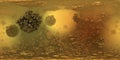 360 degree nano fractal world, equirectangular projection, environment map. HDRI spherical panorama