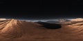 360 degree night desert landscape. Equirectangular projection, environment map, HDRI spherical panorama