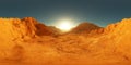 360 degree panorama of Mars sunset, environment HDRI map. Equirectangular projection, spherical panorama. Martian landscape Royalty Free Stock Photo