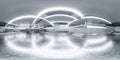 360 degree panorama of modern futuristic technology station space ship sci-fi laboratory. 3d render illustration hdr