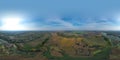 360 degree panorama of the river's valley with swamp, Natural pattern on wide riches Royalty Free Stock Photo