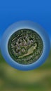 Tiny planet 360 view of a beautiful subdivision in suburbs of Atlanta Royalty Free Stock Photo