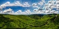 360-degree panoramic aerial view from drone to Vosges mountains