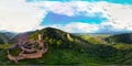 360-degree panoramic aerial view from drone to Vosges mountains