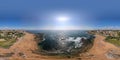 360 degree panoramic landscape panorama of beach in Oporto city