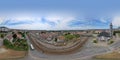 360 degree panoramic landscape panorama of the Ermesinde Railway station and city center