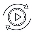 360 degree panoramic video button linear style icon design