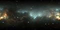 360 degree space background with nebula and stars, equirectangular projection, environment map. HDRI spherical panorama