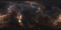 360 degree space nebula panorama, equirectangular projection, environment map. HDRI spherical panorama. Royalty Free Stock Photo