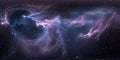 360 degree space nebula panorama, equirectangular projection, environment map. HDRI spherical panorama. Royalty Free Stock Photo