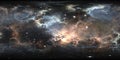 360 degree space nebula panorama, equirectangular projection, environment map. HDRI spherical panorama. Space background Royalty Free Stock Photo