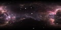 360 degree space nebula panorama, equirectangular projection, environment map. HDRI spherical panorama. Space background