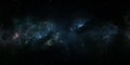 360 degree space nebula panorama, equirectangular projection, environment map. HDRI spherical panorama. Space background Royalty Free Stock Photo