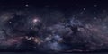 360 degree space nebula panorama, equirectangular projection, environment map. HDRI spherical panorama. Space background. Royalty Free Stock Photo