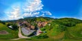 360-degree spherical panoramic view of little village Breitenbach in Vosges mountains