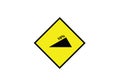 10% degree steep ascend traffic sign - symbol - red triangle