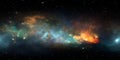 360 degree stellar system and gas nebula. Panorama, environment 360 HDRI map. Equirectangular projection, spherical panorama