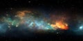 360 degree stellar system and gas nebula. Panorama, environment 360 HDRI map. Equirectangular projection, spherical panorama