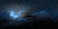 360 degree stellar system and gas nebula. Panorama, environment 360 HDRI map. Equirectangular projection, spherical panorama. Royalty Free Stock Photo