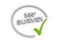 360 degree survey sign with check mark Royalty Free Stock Photo