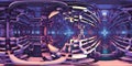 360 degree three dimensional popular fractal mathematical algorithm, abstract world, equirectangular projection, environment map.