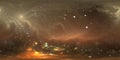 360 degree universe. Young stars blazing inside glowing nebula. Panorama, environment 360 HDRI map. Equirectangular projection,
