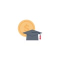 Degree vector flat colour icon Royalty Free Stock Photo