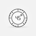 45 degree vector concept circular icon in outline style