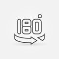 180 degree vector concept icon or logo in thin line style Royalty Free Stock Photo