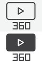 360 degree video content vector icon set in line and solid different style Royalty Free Stock Photo