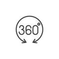 360 degree view arrows outline icon Royalty Free Stock Photo
