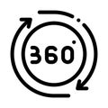 360 degree view icon vector outline illustration