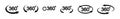 360 degree view related icon set. Signs and arrows for indicate the rotation and panorama. Vector