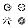 360 Degree View Related Vector Icons