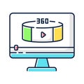 360 degree view video RGB color icon Royalty Free Stock Photo