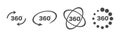360 degree views set icon. 360 view symbol. Set of line icons. Vector Royalty Free Stock Photo