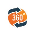 360 degree views of vector circle icons isolated from the background.