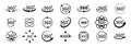 360 degree views of vector circle icons set isolated from the background. Signs with arrows to indicate the rotation or panoramas