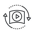 360 degree virtual video player reality linear style icon design