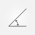 45 degrees angle linear vector concept icon or sign Royalty Free Stock Photo