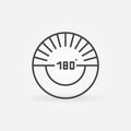 180 degrees angle outline circular icon - vector symbol Royalty Free Stock Photo