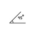 45 Degrees Angle outline icon Royalty Free Stock Photo