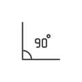 90 Degrees Angle outline icon Royalty Free Stock Photo