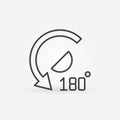 180 degrees angle outline icon - vector concept symbol