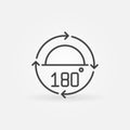 180 degrees Angle vector concept icon in thin line style Royalty Free Stock Photo