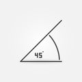 45 degrees angle vector concept icon in thin line style Royalty Free Stock Photo